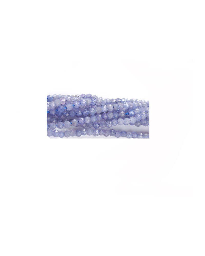 Perles de tanzanite facettée 2mm- Bleu