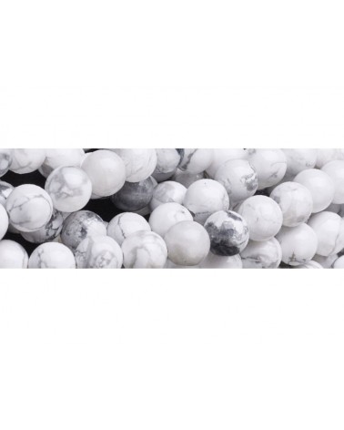 Perles en howlite naturelle 6mm blanc