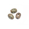 Agate DZI olive 16x12mm 3 yeux vert-ocre X1