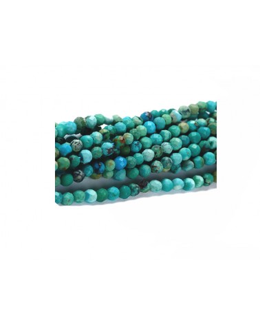 Perles en turquoise de Hubei 2mm facettées bleu