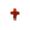 Pendentif croix 16x12mm en cornaline rouge