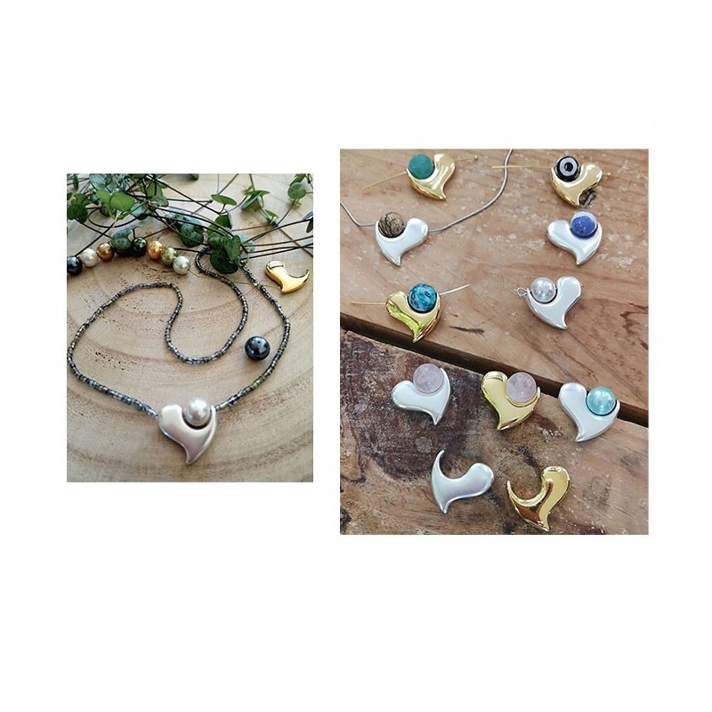 Pendentif cœur 20x22mm pour perle 10mm