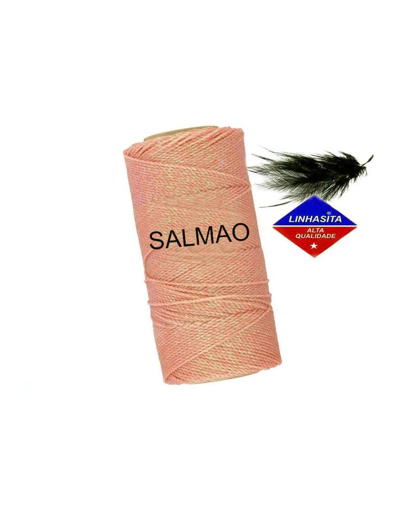 Fil ciré Linhasita pour micro macramé 1,2MM saumon iridescent (salmao)